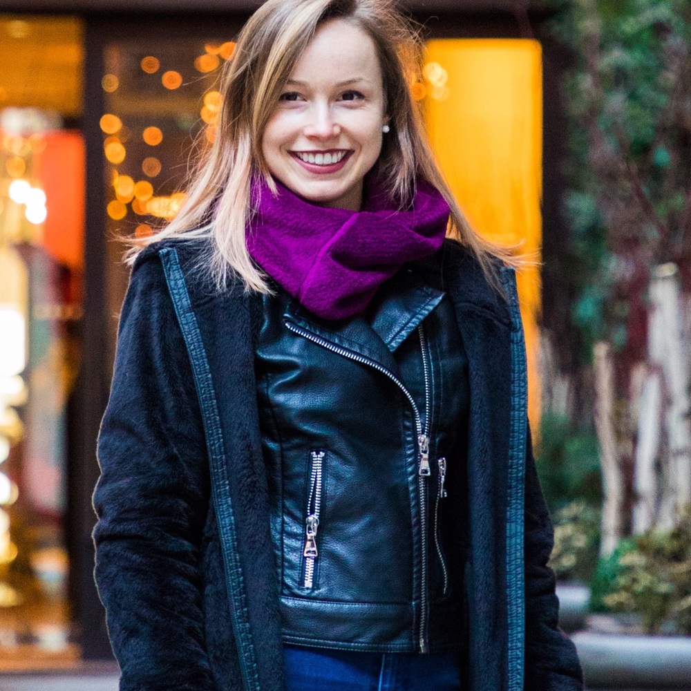 Express XS cropped leather jacket